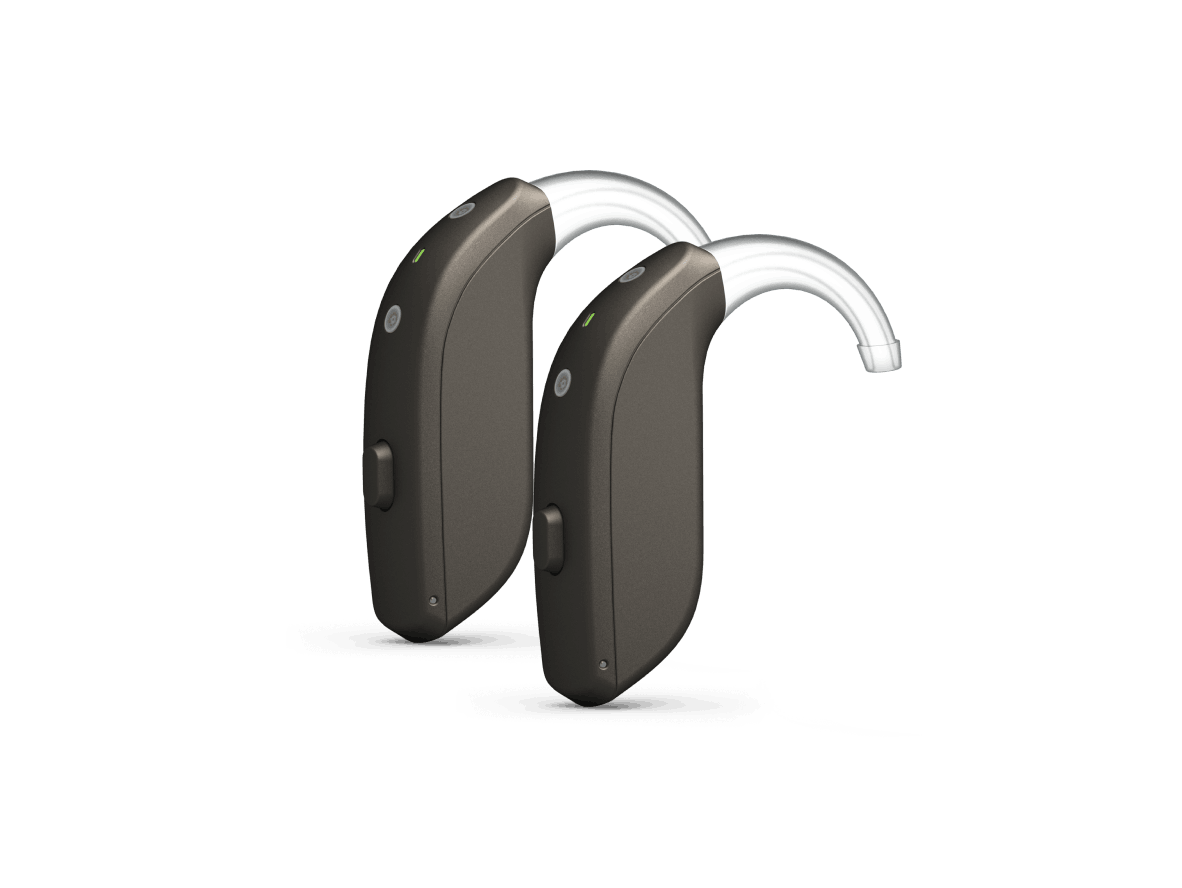 A pair of ReSound ONE BTE hearing aids